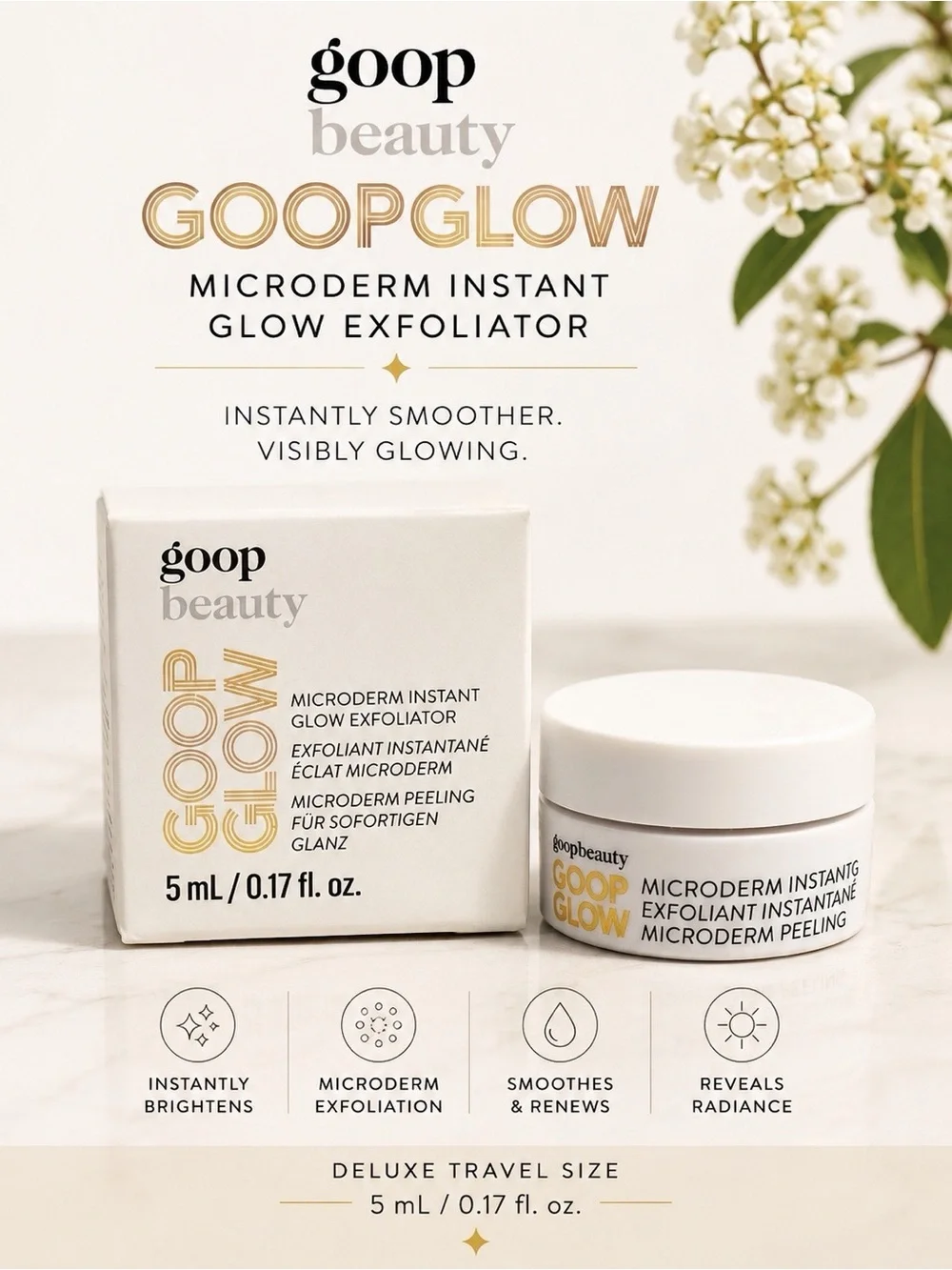 goop Beauty GOOPGLOW Microderm Instant Glow Exfoliator 5ml Travel Size New